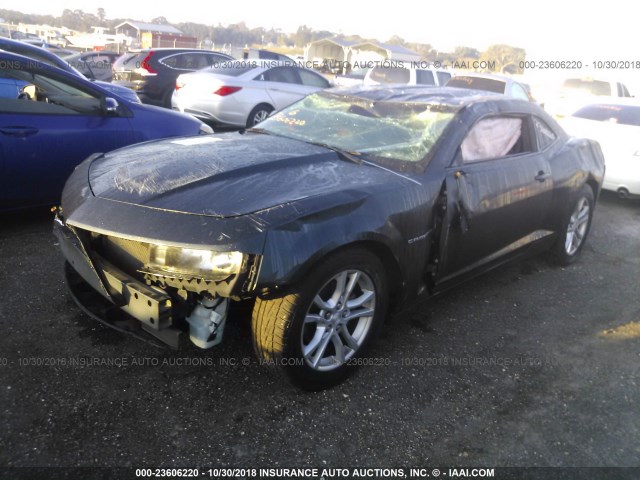 2G1FA1E31E9138412 - 2014 CHEVROLET CAMARO LS GRAY photo 2