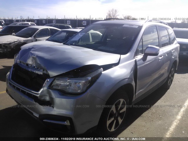 JF2SJAGC6JH573632 - 2018 SUBARU FORESTER 2.5I PREMIUM SILVER photo 2