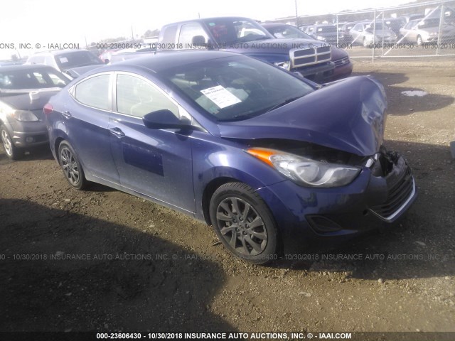 5NPDH4AE5CH091480 - 2012 HYUNDAI ELANTRA GLS/LIMITED BLUE photo 1