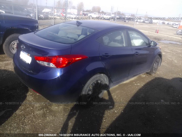 5NPDH4AE5CH091480 - 2012 HYUNDAI ELANTRA GLS/LIMITED BLUE photo 4