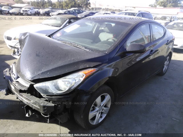 KMHDH4AE9DU675853 - 2013 HYUNDAI ELANTRA GLS/LIMITED BLACK photo 2