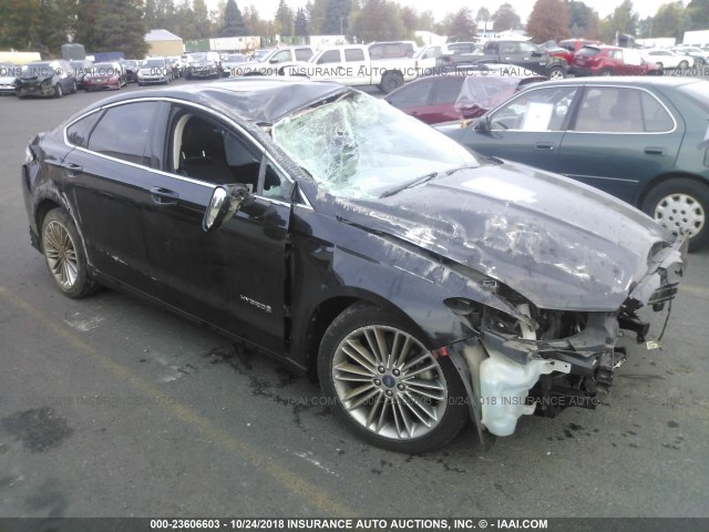 3FA6P0LU0DR191564 - 2013 FORD FUSION SE HYBRID BLACK photo 1