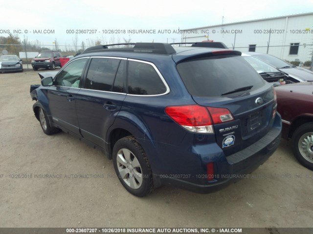 4S4BRCCC4B3322952 - 2011 SUBARU OUTBACK 2.5I PREMIUM BLUE photo 3