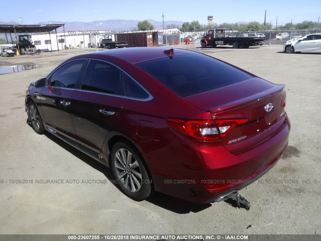 5NPE34AF2FH072692 - 2015 HYUNDAI SONATA SPORT/LIMITED RED photo 3