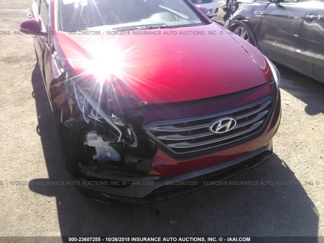 5NPE34AF2FH072692 - 2015 HYUNDAI SONATA SPORT/LIMITED RED photo 6