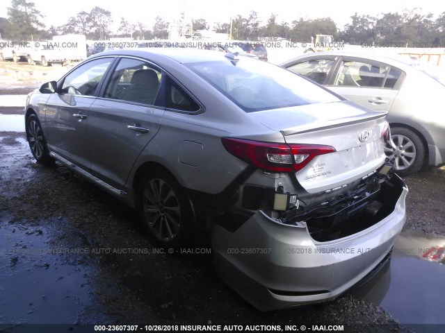 5NPE34AF3FH151286 - 2015 HYUNDAI SONATA SPORT/LIMITED SILVER photo 3