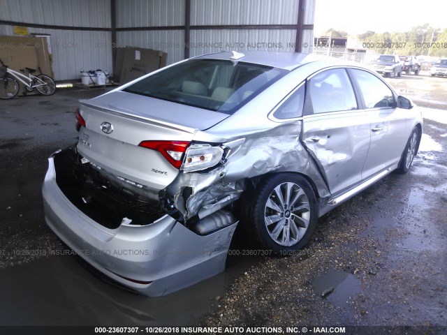 5NPE34AF3FH151286 - 2015 HYUNDAI SONATA SPORT/LIMITED SILVER photo 4