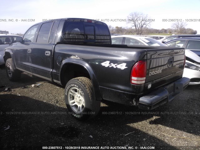 1D7HG38NX4S554758 - 2004 DODGE DAKOTA QUAD SPORT BLACK photo 3