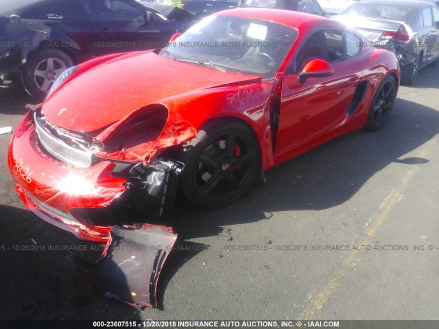 WP0AB2A89EK192500 - 2014 PORSCHE CAYMAN S RED photo 2