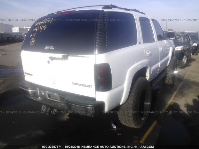 1GNEK13T32J298298 - 2002 CHEVROLET TAHOE K1500 WHITE photo 4