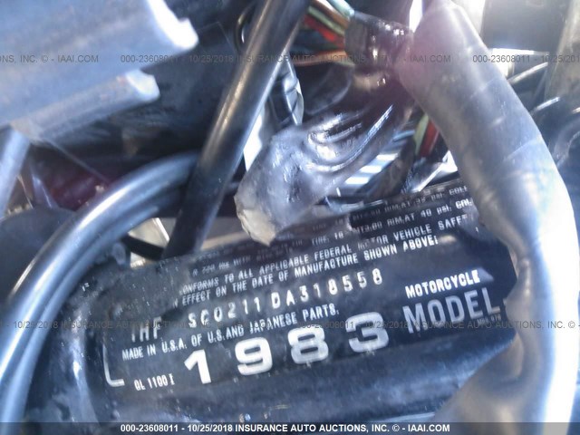 1HFSC0211DA318558 - 1983 HONDA GL1100 I BLACK photo 10