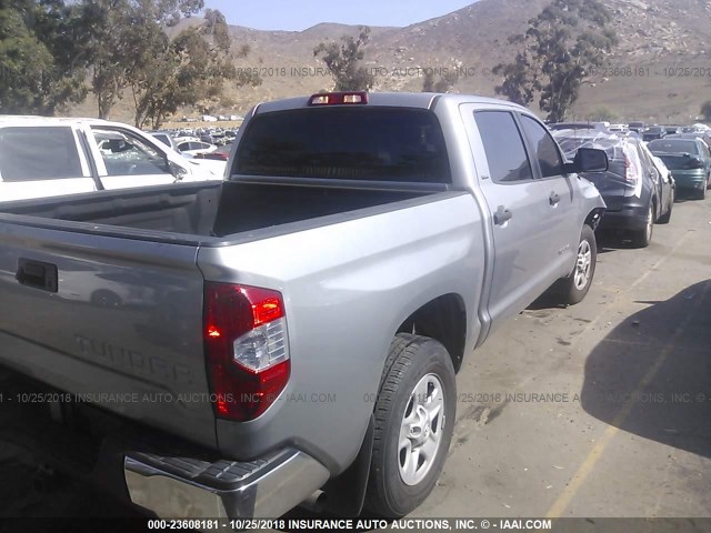 5TFEM5F17FX090898 - 2015 TOYOTA TUNDRA CREWMAX SR5 SILVER photo 4