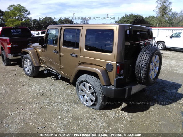 1C4BJWEG5FL612345 - 2015 JEEP WRANGLER UNLIMITE SAHARA BROWN photo 3