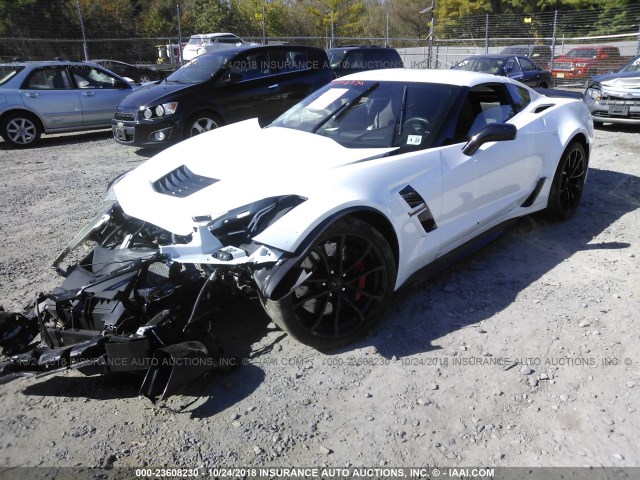 1G1YY2D77K5102778 - 2019 CHEVROLET CORVETTE GRAND SPORT/2LT WHITE photo 2