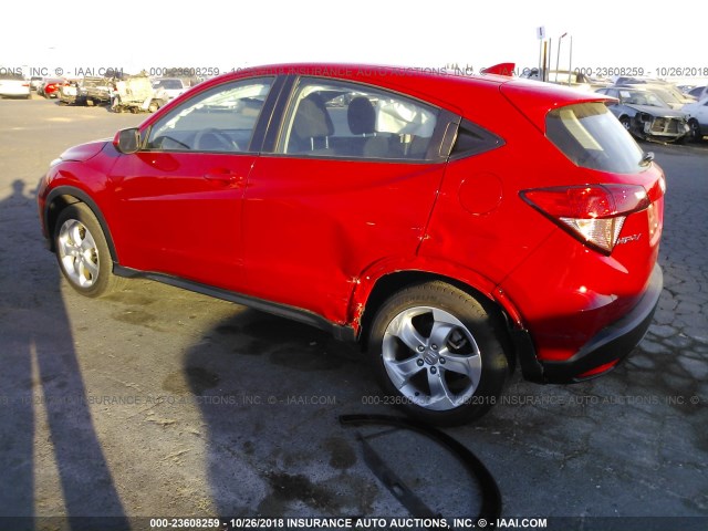 3CZRU6H3XGM752755 - 2016 HONDA HR-V LX RED photo 3