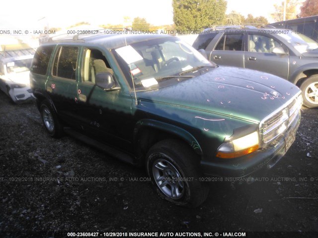 1D4HS48N23F516692 - 2003 DODGE DURANGO SLT GREEN photo 1