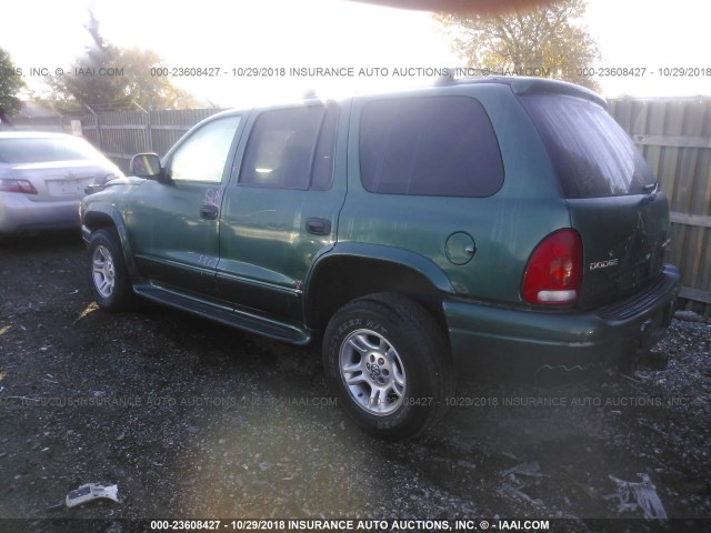 1D4HS48N23F516692 - 2003 DODGE DURANGO SLT GREEN photo 3