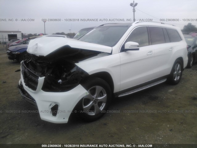 4JGDF6EE0JB021374 - 2018 MERCEDES-BENZ GLS 450 4MATIC WHITE photo 2