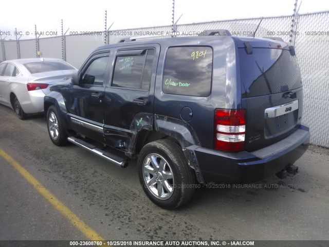 1J8GN58K88W262644 - 2008 JEEP LIBERTY LIMITED BLUE photo 3