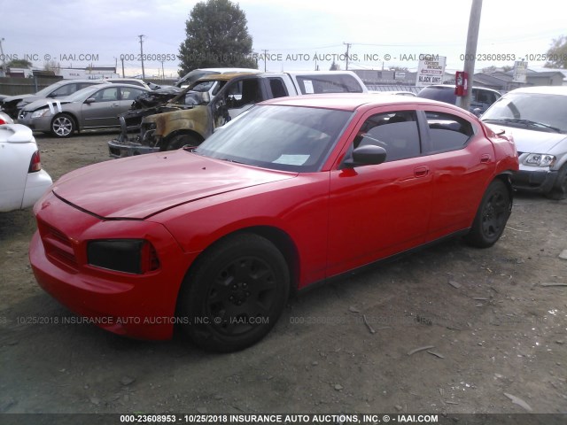 2B3KA43R77H783056 - 2007 DODGE CHARGER SE/SXT RED photo 2