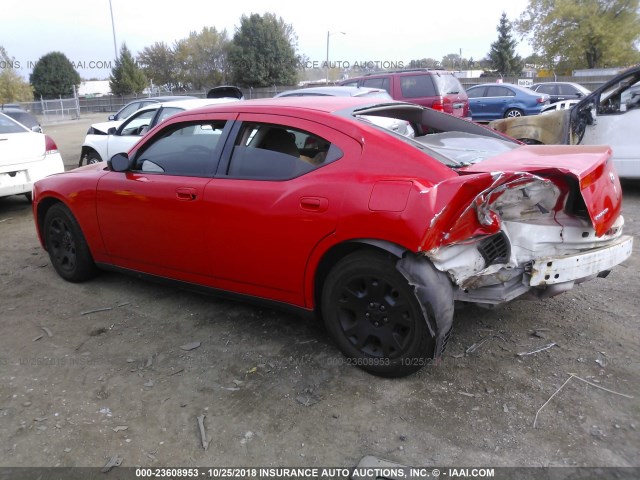 2B3KA43R77H783056 - 2007 DODGE CHARGER SE/SXT RED photo 3