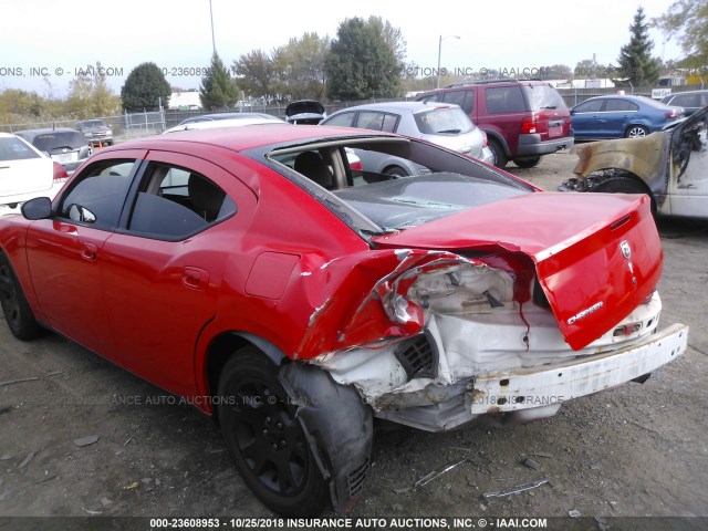 2B3KA43R77H783056 - 2007 DODGE CHARGER SE/SXT RED photo 6