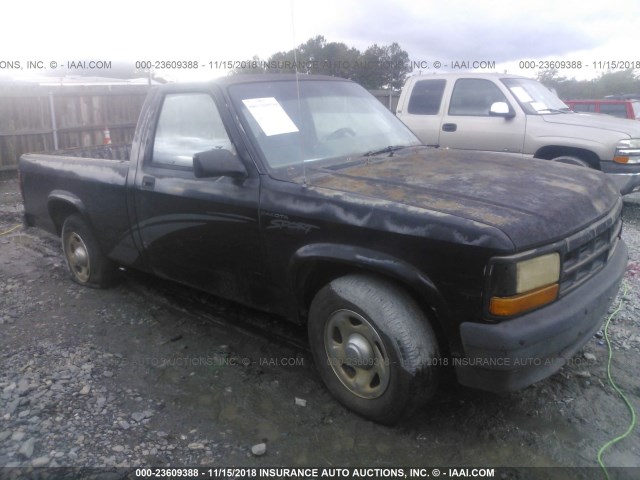 1B7FL26P5TS663493 - 1996 DODGE DAKOTA BLACK photo 1