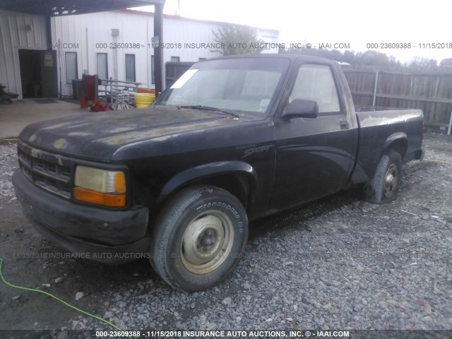 1B7FL26P5TS663493 - 1996 DODGE DAKOTA BLACK photo 2