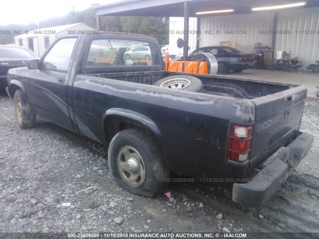 1B7FL26P5TS663493 - 1996 DODGE DAKOTA BLACK photo 3