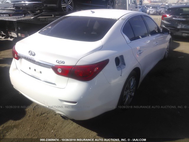 JN1BV7AP8FM357655 - 2015 INFINITI Q50 PREMIUM/SPORT WHITE photo 4