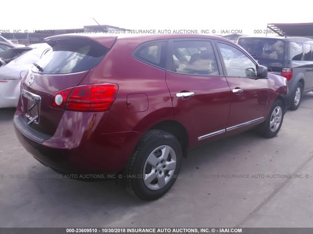 JN8AS5MT3DW011498 - 2013 NISSAN ROGUE S/SV MAROON photo 4