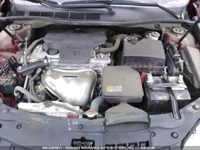 4T1BF1FK5GU546779 - 2016 TOYOTA CAMRY LE/XLE/SE/XSE RED photo 10