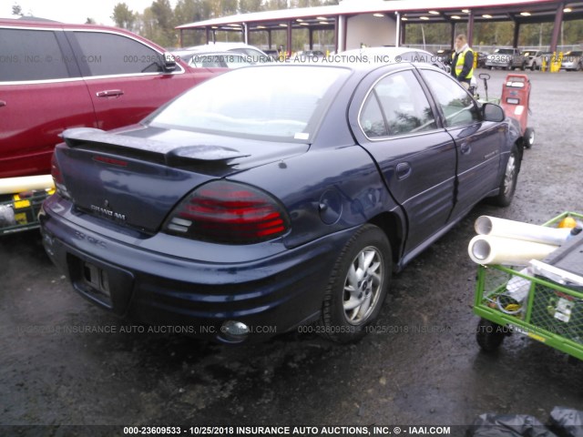 1G2NF52E11M654790 - 2001 PONTIAC GRAND AM SE1 BLUE photo 4