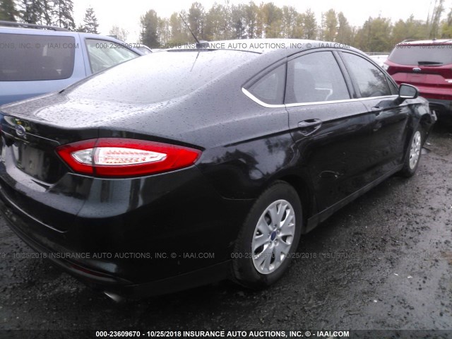 3FA6P0G73ER110398 - 2014 FORD FUSION S BLACK photo 4