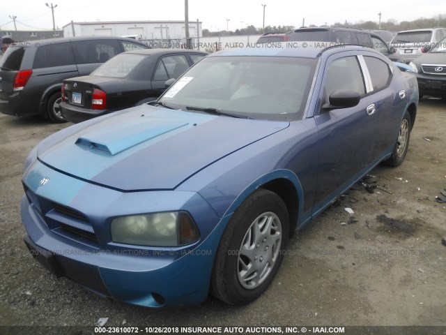 2B3LA43G97H788858 - 2007 DODGE CHARGER SE/SXT BLUE photo 2