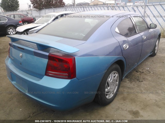 2B3LA43G97H788858 - 2007 DODGE CHARGER SE/SXT BLUE photo 4