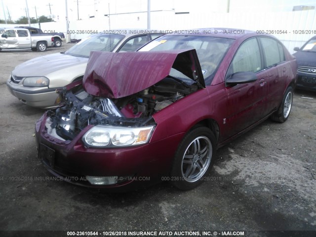 1G8AL55FX7Z177869 - 2007 SATURN ION LEVEL 3 RED photo 2