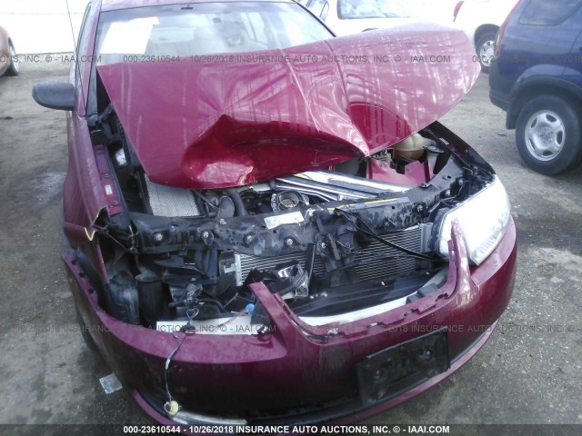 1G8AL55FX7Z177869 - 2007 SATURN ION LEVEL 3 RED photo 6