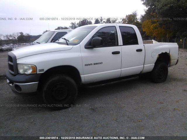 3D7KU28D74G221070 - 2004 DODGE RAM 2500 ST/SLT WHITE photo 2