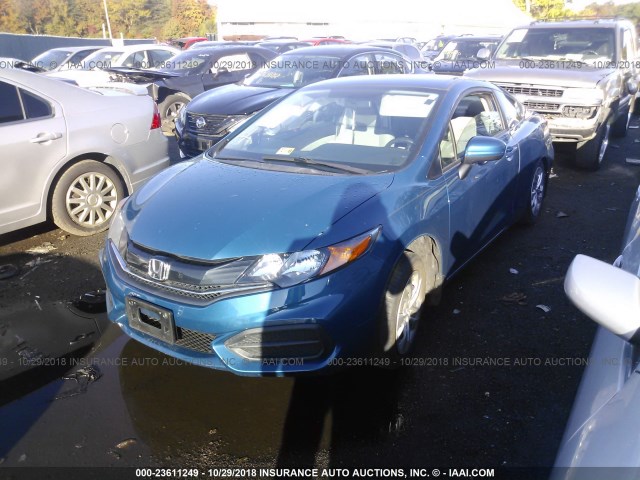 2HGFG3B51EH519885 - 2014 HONDA CIVIC LX BLUE photo 2