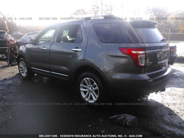 1FM5K8D82FGB13295 - 2015 FORD EXPLORER XLT GRAY photo 3