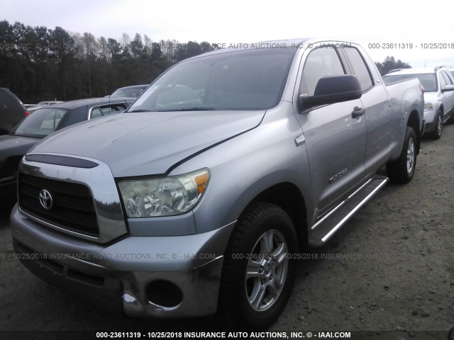 5TBRT54147S451625 - 2007 TOYOTA TUNDRA DOUBLE CAB SR5 GRAY photo 2