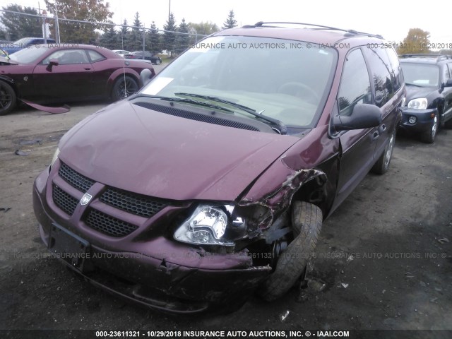 1D4GP24383B194573 - 2003 DODGE GRAND CARAVAN SE MAROON photo 2