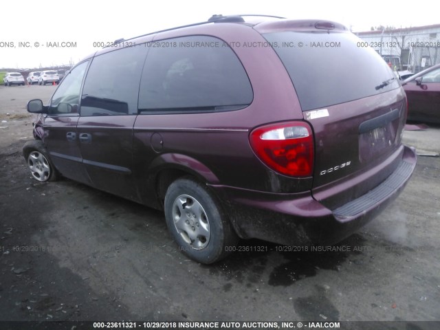 1D4GP24383B194573 - 2003 DODGE GRAND CARAVAN SE MAROON photo 3