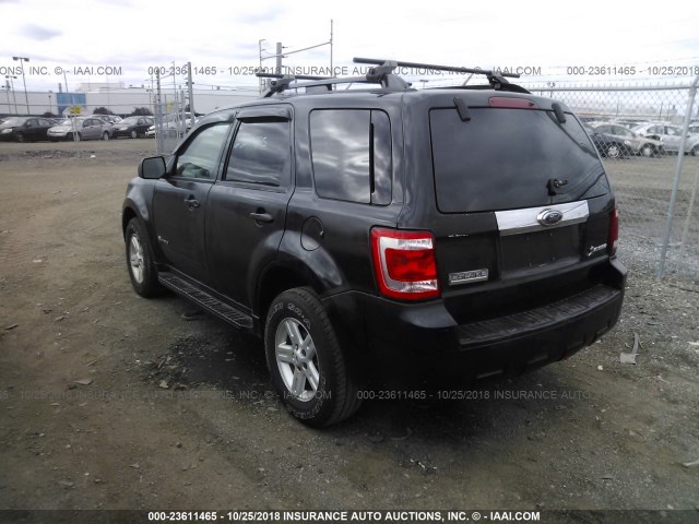 1FMCU49379KA54107 - 2009 FORD ESCAPE HYBRID BLACK photo 3