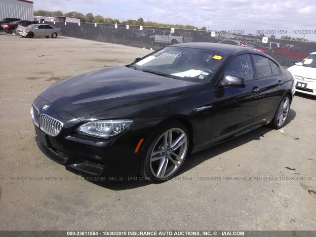 WBA6B2C50FD799302 - 2015 BMW 650 I/GRAN COUPE BLACK photo 2