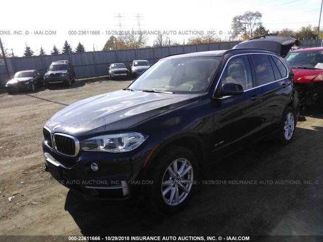5UXKR0C50F0K68320 - 2015 BMW X5 XDRIVE35I Dark Blue photo 2