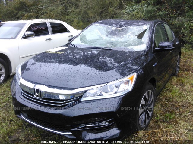 JHMCR6F39HC013300 - 2017 HONDA ACCORD HYBRID BLACK photo 6