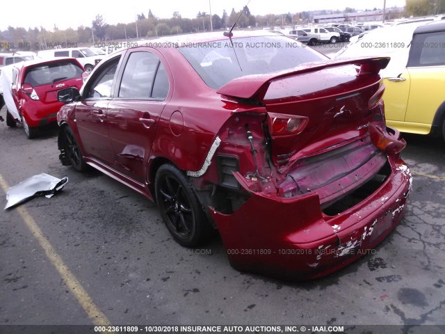 JA3AU86U18U007236 - 2008 MITSUBISHI LANCER GTS RED photo 3