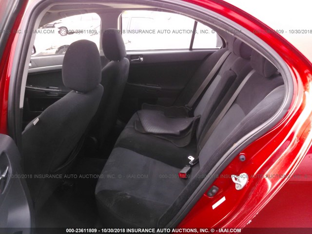 JA3AU86U18U007236 - 2008 MITSUBISHI LANCER GTS RED photo 8